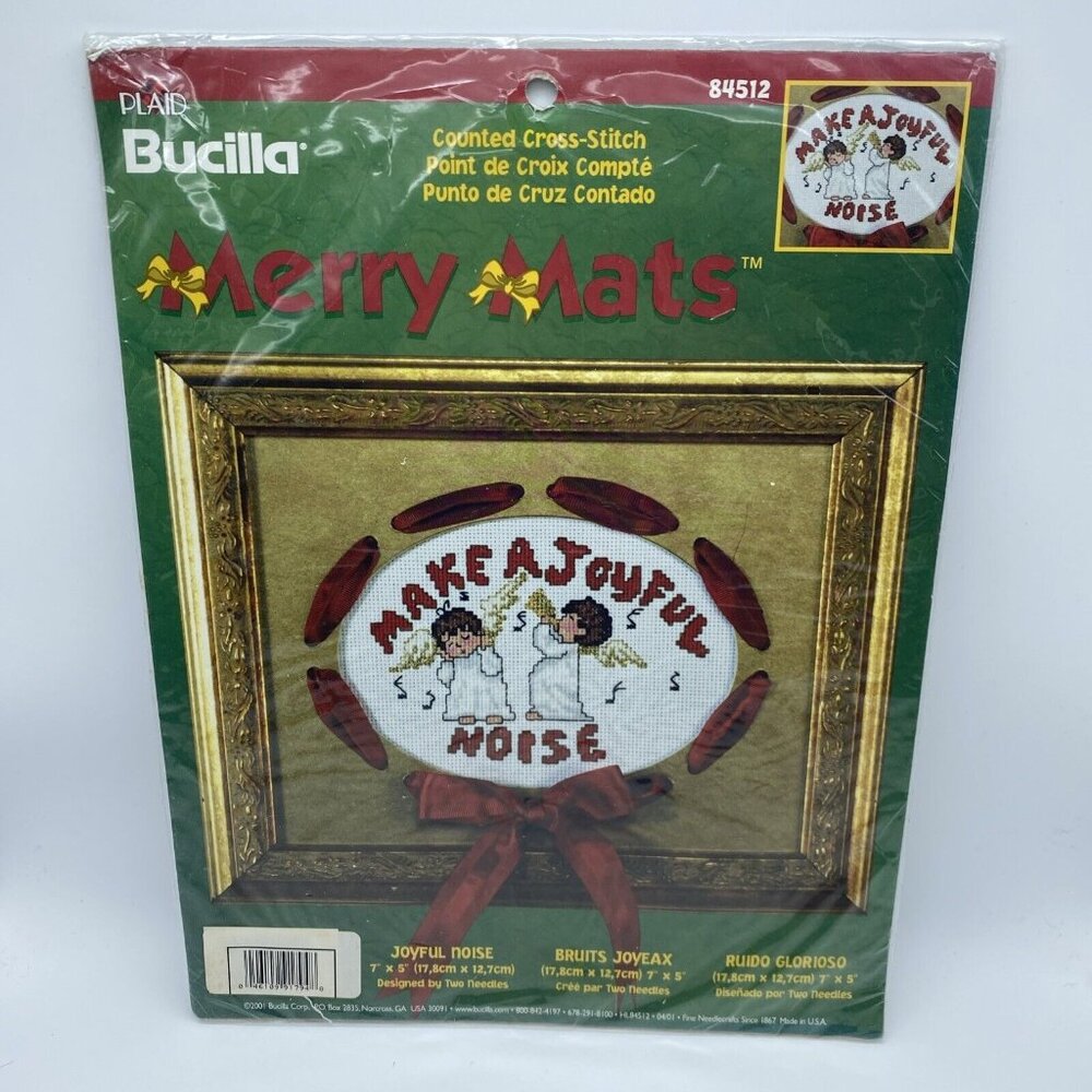 Bucilla Make A Joyful Noise Cross Stitch Embroidery Kit 84512 Sealed 7" x 5" NOS